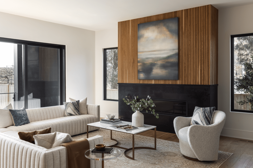 A living room built by Brush Arbor Homes.